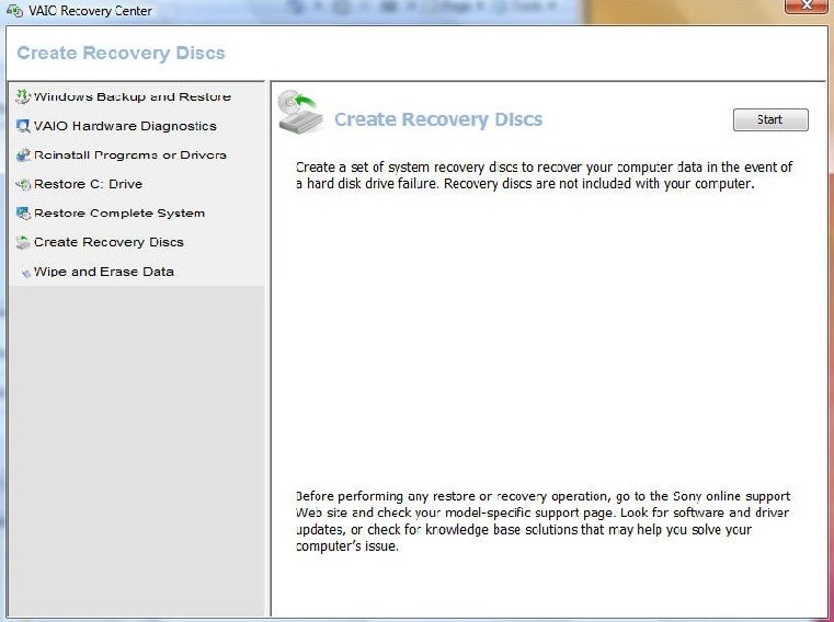 Vaio recovery center windows 10 download